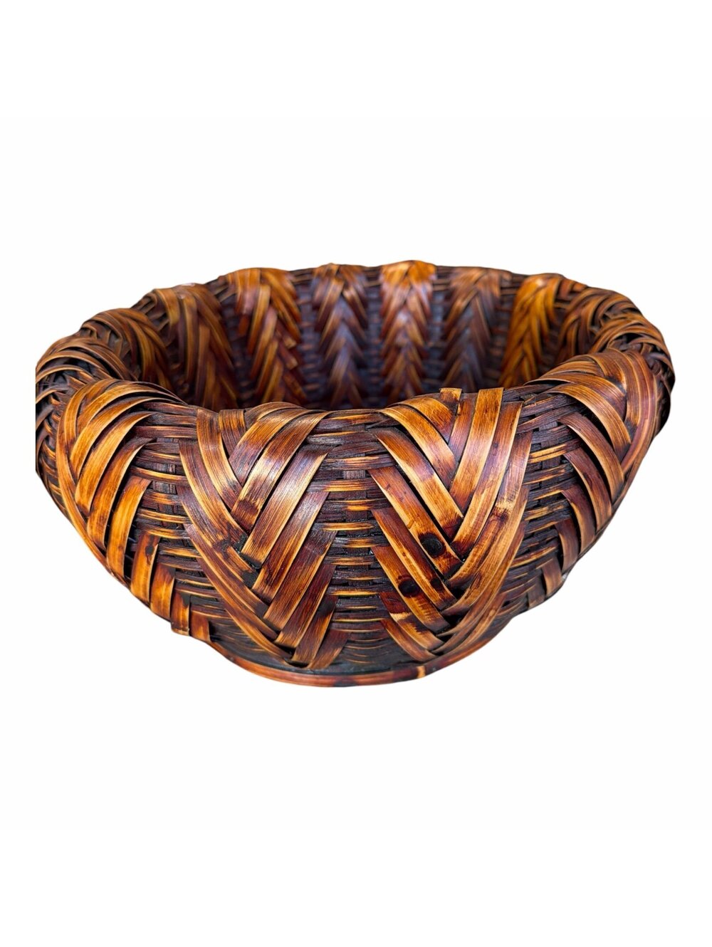 Woven Bamboo Basket Bowl - Decorative Storage